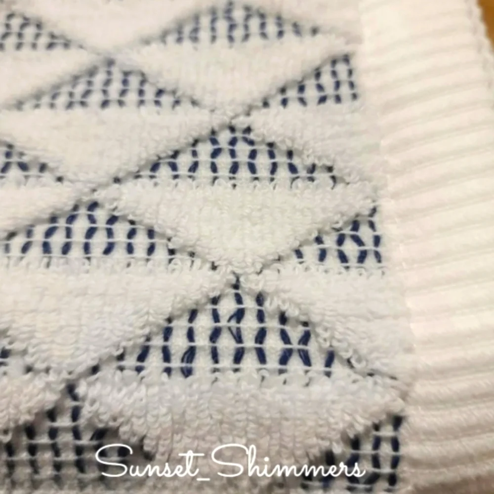 4pc COMMON THREAD Boho Triangle 100% Zero Twist Cotton BATH Hand Tip Towel Set